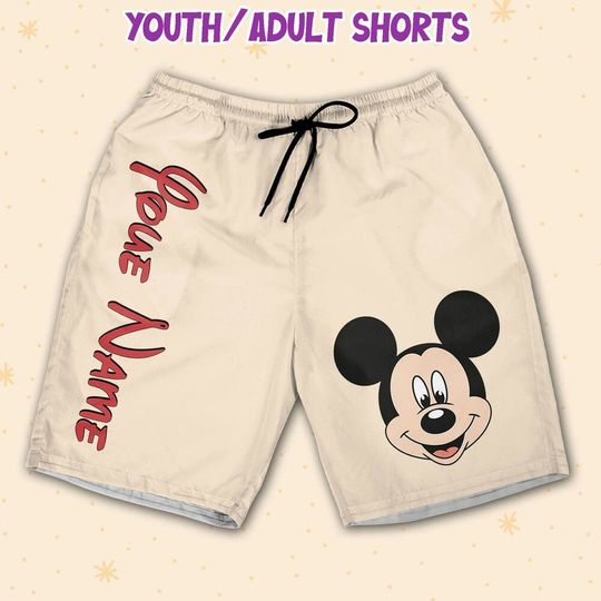 Personalize Vintage Disney Mickey Cute Funny Shorts