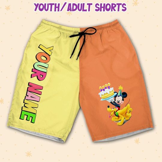 Personalize Disney Mikey Birthday Shorts JS, Mikey Shorts