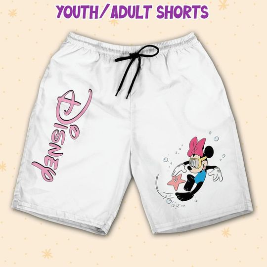 Personalize Vintage Disney Minnie Scuba Diving Shorts
