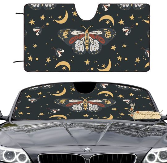 Car Sunshades with Sun and Moon Butterfly Photos