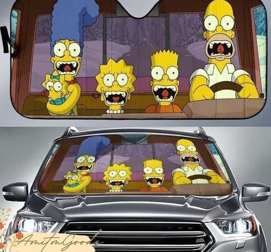 The Simpsons Funny Driving Car Auto Sun Shades,Car Accessorie