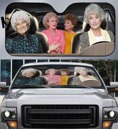 Dorothy Rose Blanche Sophia Car Sunshade, The Golden Ladies Auto Sunshade