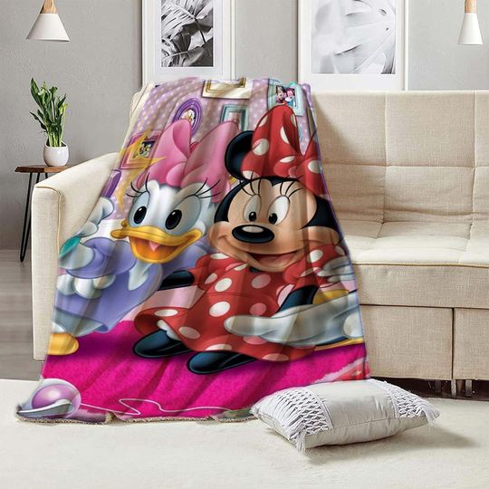 Cartoon Custom Name Cute Donald Duck Blanket Personalized Creative Disney Minnie Blanket Baby Birthday Gift