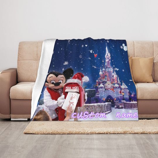 Disney Mickey Mouse Custom Name Blanket Baby Girl Boy Blankets Throw Personalized Blanket Gifts