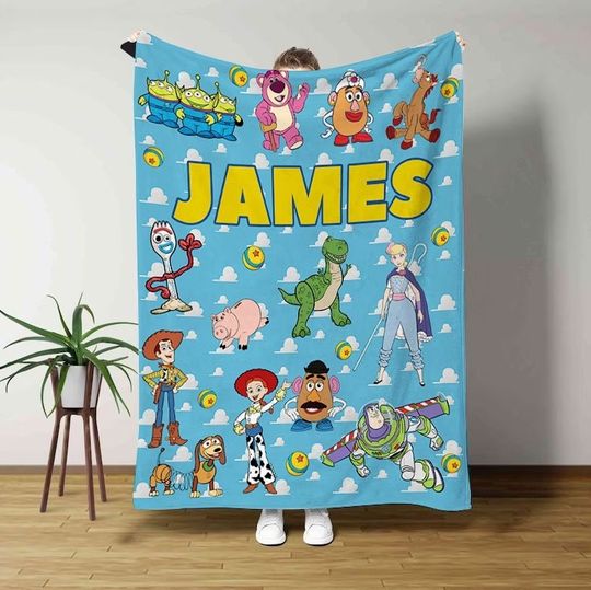 Personalized Disney Toy Story Blanket, Disney Pixar Toy Story Characters Blanket, Disney Toy Story Birthday
