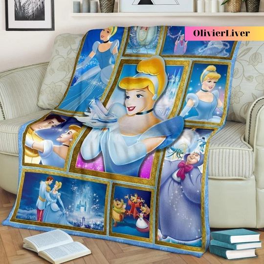 Cinde Blanket, Disney Cinde Princess Fleece Blanket, Disney Princess Blanket, Cinde Throw Blanket
