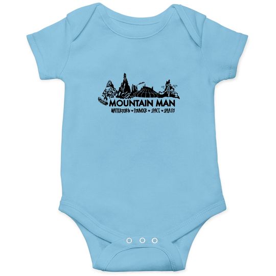 Disney mountain man Onesies, DISNEYLAND Onesies, splash mountain, space mountain , Matterhorn Onesies