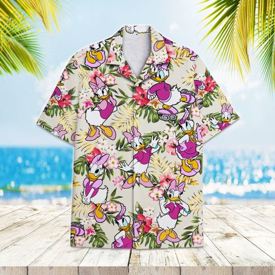 Daisy With Flowers Hawaiian Shirt, Disneyy Daisy Beach Shirt