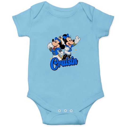 Cute Mickey Mouse & Minnie Magical Cruisin Onesies, Disney Cruise Line 25th Silver Anniversary At Sea Onesies