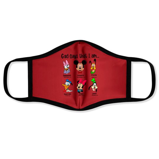 God Says I Am Mickey Face Masks, Mickey And Friends Face Masks, Disney Face Masks