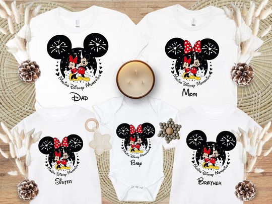Disney Making Family Memories Shirt, Personalized Minnie and Mickey Outfits, Disneyland Family Matching Shirt