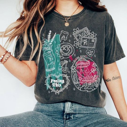 Discover Retro B182 Doodle Art Unisex Shirt, Bl!nk-182 Band 2023 Shirt