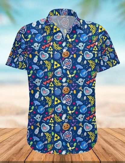 The Legend Of Zelda Summer Hawaiian Shirt, A Zelda Hawaiian Shirt, Aloha Button-Up Shirt