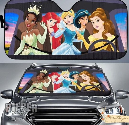 Disney Princess Car Auto Sun Shade, Princess Car Decor, Sun Shade For Car