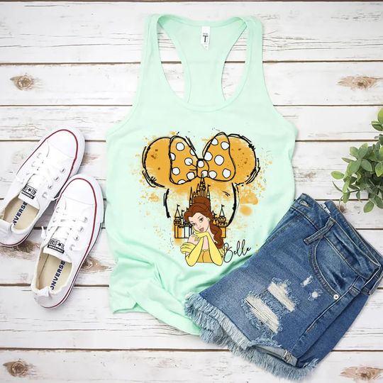 Princess Belle Tank, Disney Princess Tank, Disney Belle Shirt