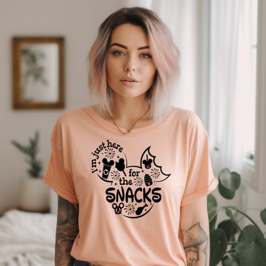I'm Here For The Snacks Funny Disney Donut T Shirt, Disney Trip Shirts, Disneyland Vacation Shirts