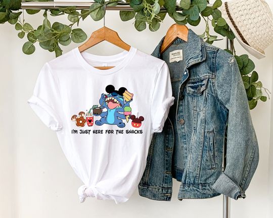 I'm Here For The Snacks, Disney Stitch Shirt, Lilo and Stitch Shirt, Ohana Shirt, Mickey Ears, Disney Family Trip Shirt