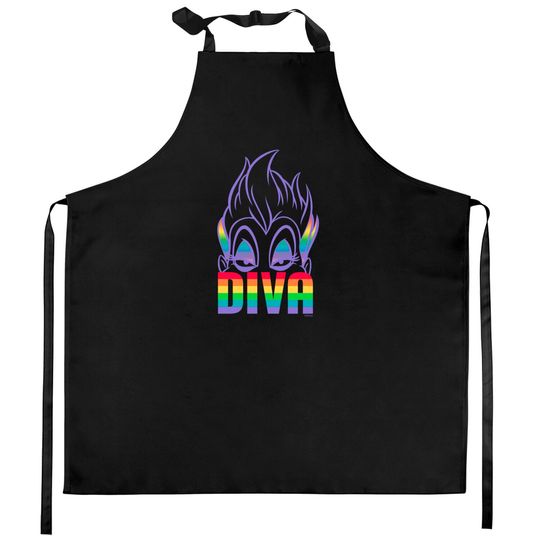 Disney villains ursula diva pride Kitchen Aprons