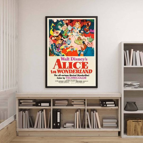 Alice In Wonderland Poster Alice In Wonderland 1951 Film Poster Vintage Cheshire Cat Poster Disneyland Poster Family Birthday