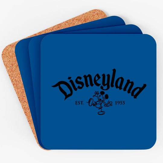 Retro Disneyland Family Coasters, Mickey Est Coasters Disney Trip Coasters, Disneyland Coasters