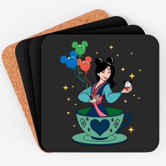 Disney Mulan Princess Coasters, Disney Trip Coasters , Disney Princess Coasters, Disney Coasters, Disney World Coasters, Magic Kingdom Coasters