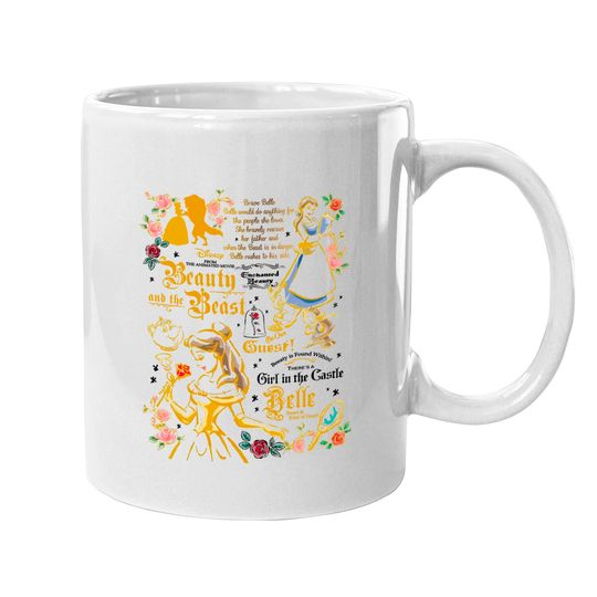 Belle Mugs, Disney Comfort Color Mugs, Beauty Beast Mugs