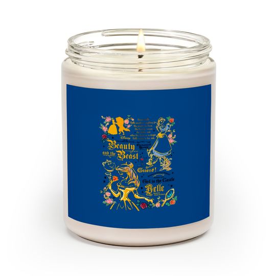 Belle Scented Candles, Disney Comfort Color Scented Candles, Beauty Beast Scented Candles