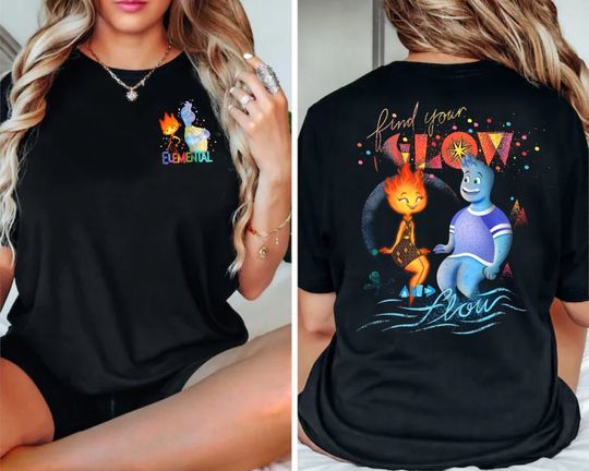 Two-sided Ember Wade Disney Elemental Shirt, Disney Pixar Elemental Shirt