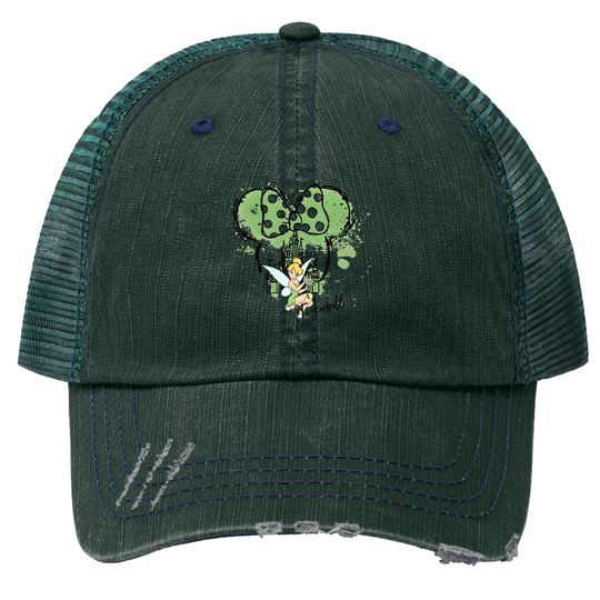 Tinkerbell Trucker Hats, Watercolor Disney Castle Trucker Hats, Tinkerbell Princess Trucker Hats