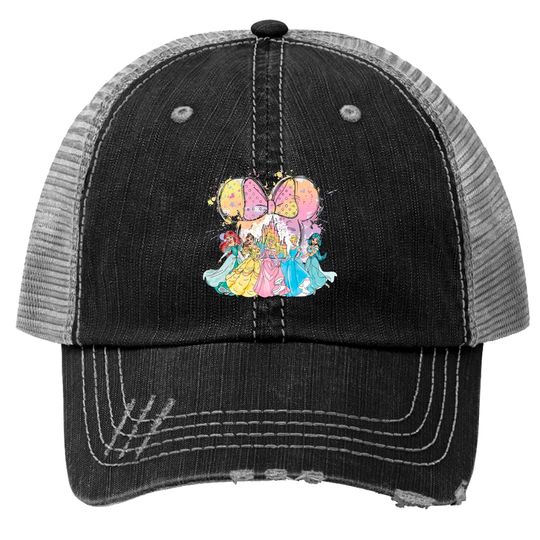 Watercolor Disney Princess Trucker Hats, Disney Castle Trucker Hats, Disney Birthday Princess