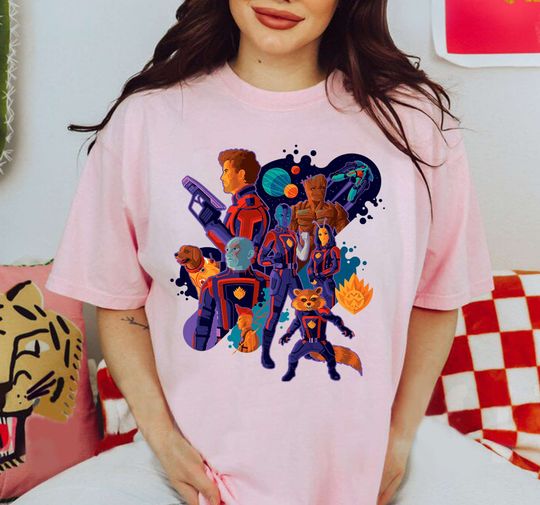 Guardians Of The Galaxy Squad Shirt, Retro Guardians of the Galaxy Vol.3 Shirt, Disney Group Shirt, Marvel Shirt, Rocket & Team Space Shirt