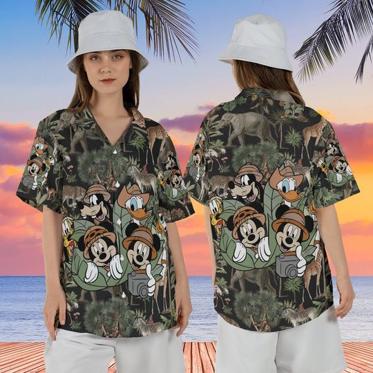 Disney Animal Kingdom Hawaiian Shirt, Mickey Safari