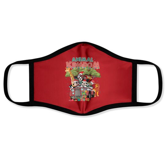 Comfort Colors Retro Disney Animal Kingdom Christmas Face Masks, Mickey and Friends Christmas Face Masks, Disneyland Xmas Vintage, Safari Christmas