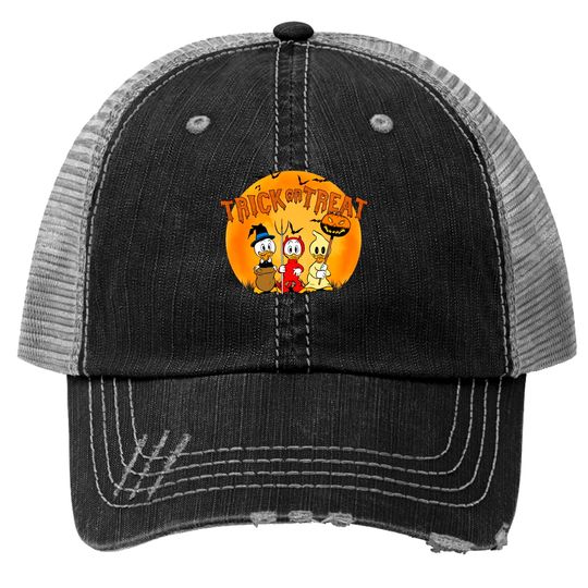 Disney Halloween Ducktales Huey Dewey and Louie Trick Or Treat Halloween Costume Unisex Trucker Hats