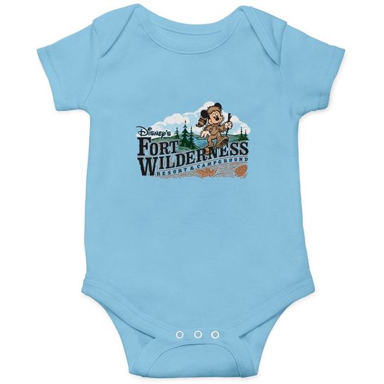 Fort Wilderness Mickey Onesies Vintage 80's Style Disney Resort Unisex Onesies