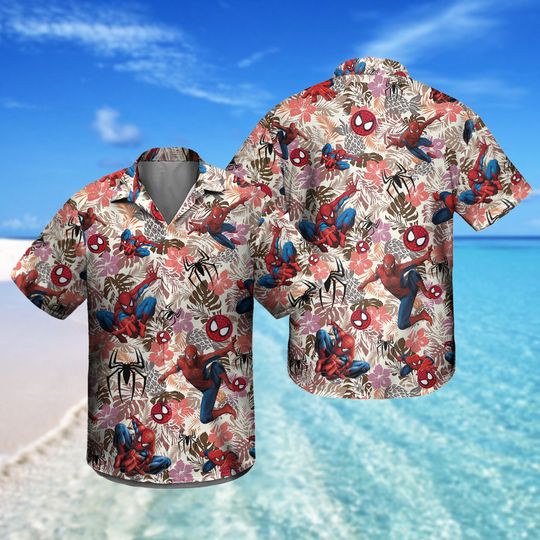 Spider.man Hawaiian Shirt, Disney Aloha Summer Tee, Spiderman Birthday Hawaiian Gifft