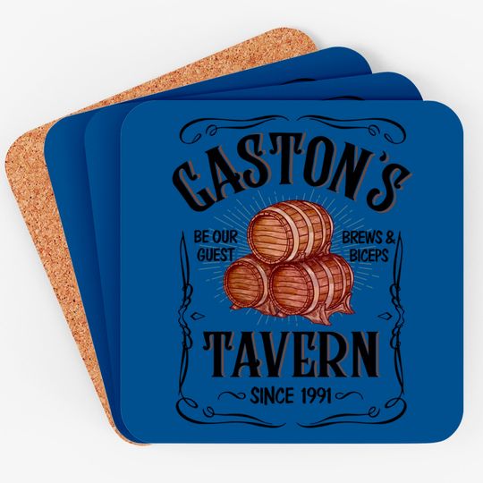 Beauty And The Beast Coasters, Disney Gaston's Tavern Le Pub Coasters, Father's Day Gift