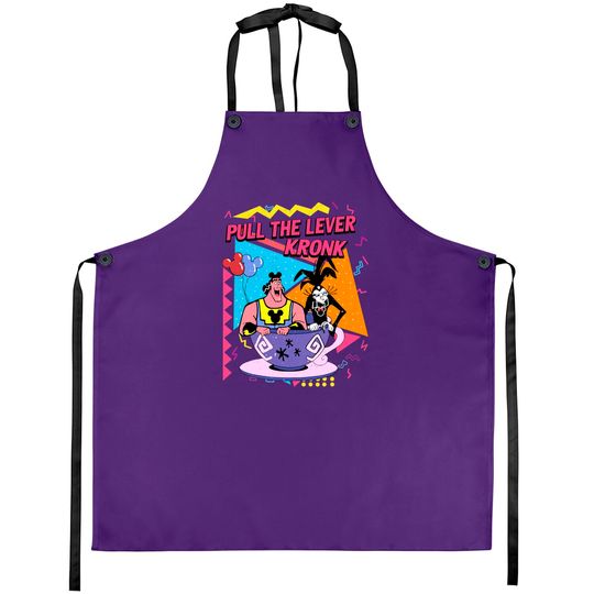 Pull the Lever Krock Aprons, Retro 90s Disney Aprons, Yzma Krock Aprons, Disney Villain Aprons, Emperors New Groove Aprons