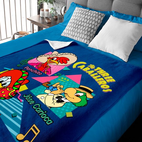 Retro 90s Disney The Three Caballeros Baby Blankets, Jose Donald Duck Panchito Baby Blankets