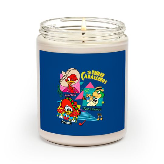 Retro 90s Disney The Three Caballeros Scented Candles, Jose Donald Duck Panchito Scented Candles