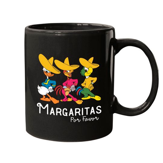Vintage Disney Margarita Mugs, Retro Three Caballeros Mugs, Margarita Epcot Mugs, Classic Donald Duck Jose Carioca Mugs,Disneyland Mugs