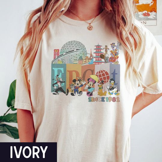 Retro Disney Epcot Shirt, Vintage Disney Shirt, Mickey and Friends Tee