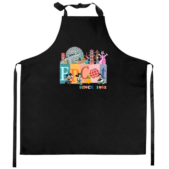 Disney Epcot Since 1982 Comfort Colors Kitchen Aprons, Disney Trip Family Kitchen Aprons