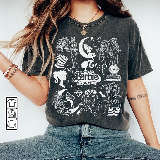 Barbie Movie Doodle Art Shirt, Funny Princess Barbies N