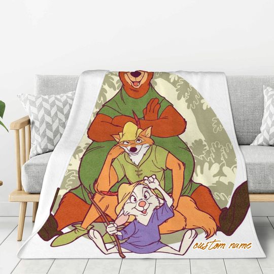 Disney Robin Hood Custom name Blanket  Flannel Fleece Warm Video Games Throw Blankets