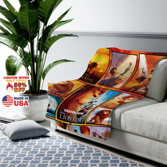 The Lion King Blanket, Simba Mufasa Disney Blanket, Lion Simba Blanket, Magic Kingdom Blanket