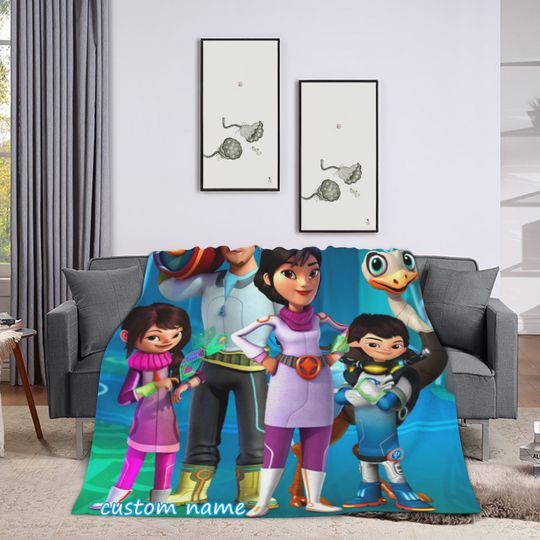 Disney Miles From Tomorrowland Custom Name Blanket Baby Girl Boy Blankets Throw Personalized Blanket Gifts