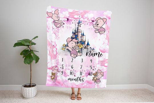 Custome Name Baby  Blanket, Winnie The Pooh Bear Disney Blanket, Disneyland Sherpa Blanket