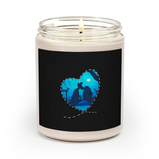 Disney Lady And The Tramp Silhouette Love Valentine's Day Scented Candles, Disney Valentine's Day
