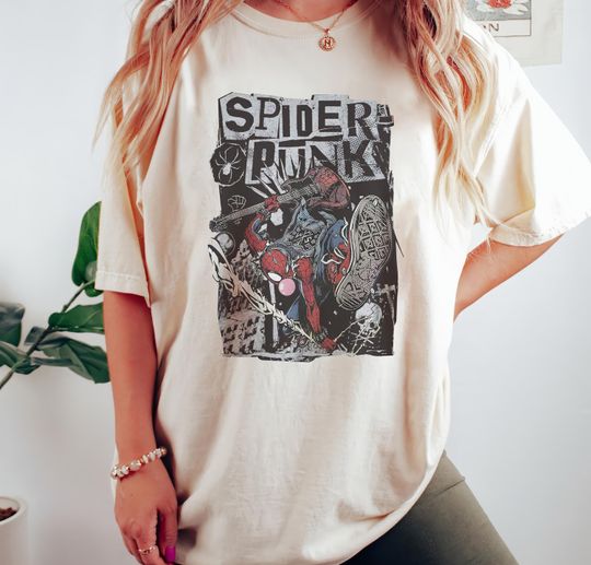 Vintage Spider Punk Comfort Tee, Spider-Punk Shirt, Spiderman Comic Shirt